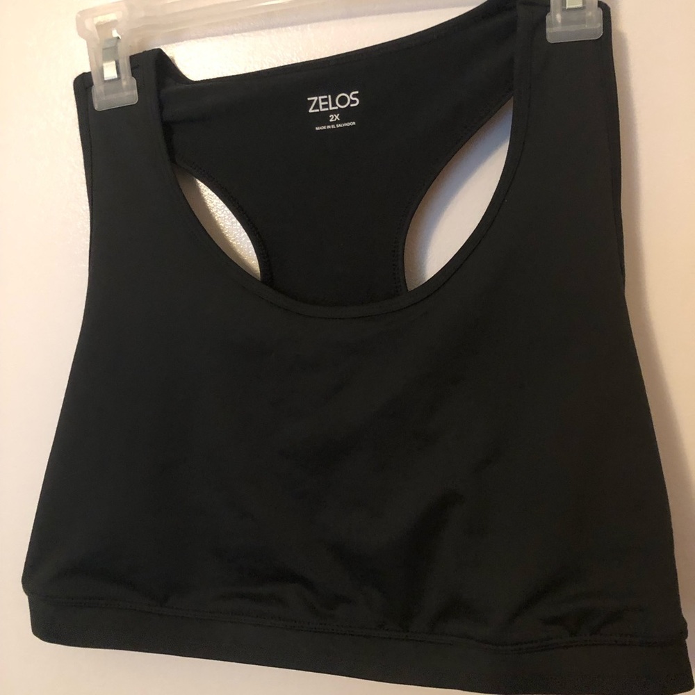 Zelos Racerback Sports Bra/ Size 2X/Black